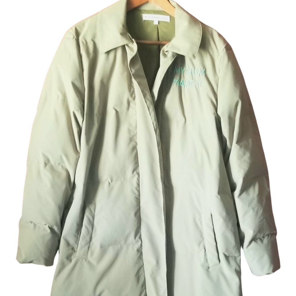 Womens XS - S my mum made it Lined Insulated Khaki Tan Parka Jacket Coat